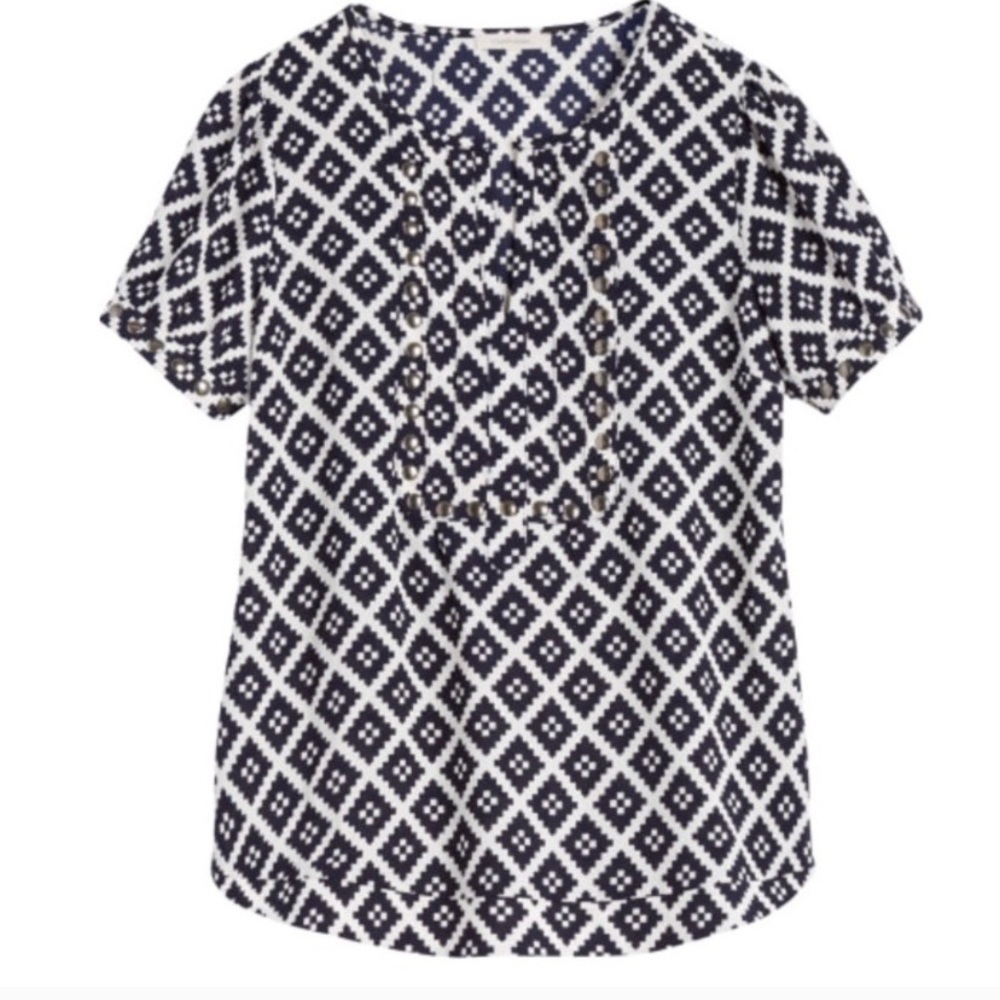 41 Hawthorn Tunic Top Blouse Large Black White Corpcore